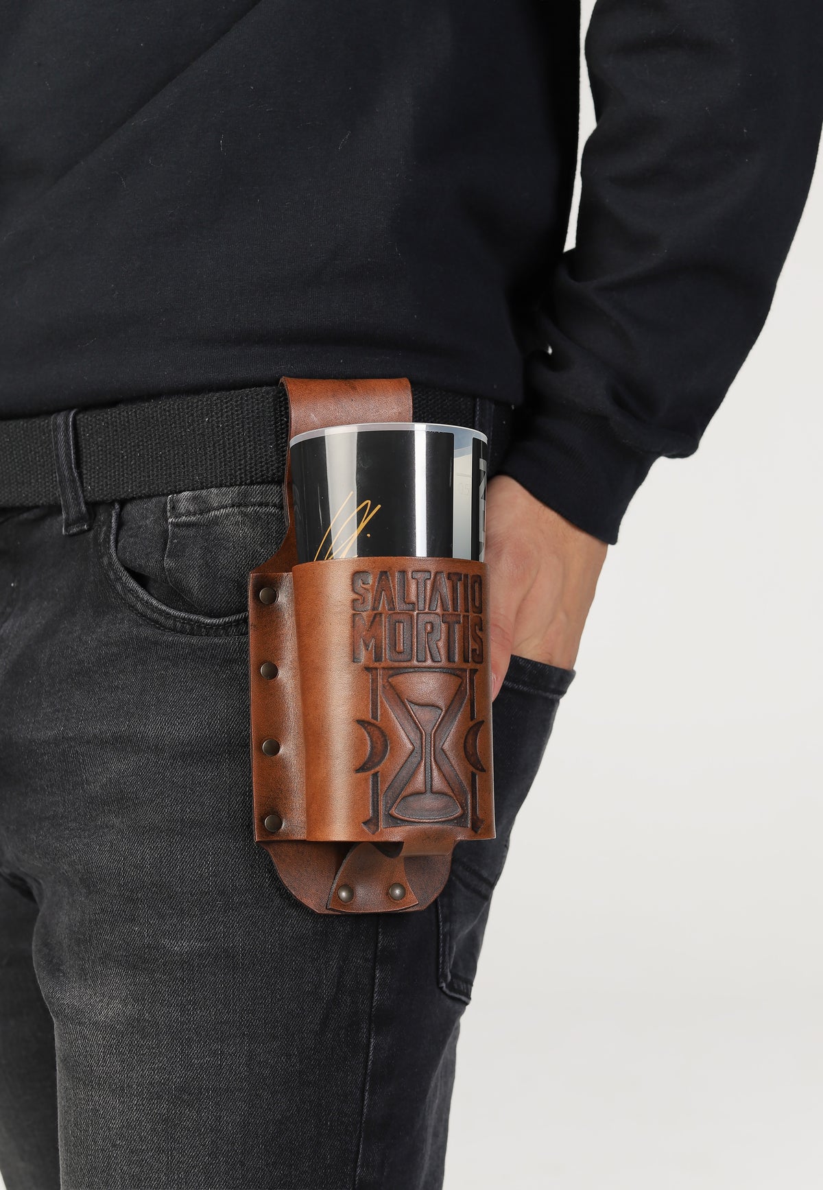 Saltatio Mortis Sanduhr Leather Cup Holder